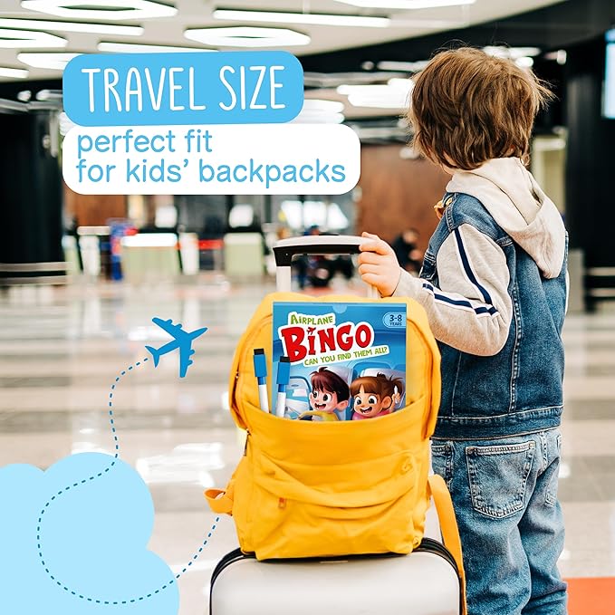 WELL BALANCED Airplane Games - Airplane Bingo Travel Essentials Kids Activities 3-8 Year Old, Must Haves