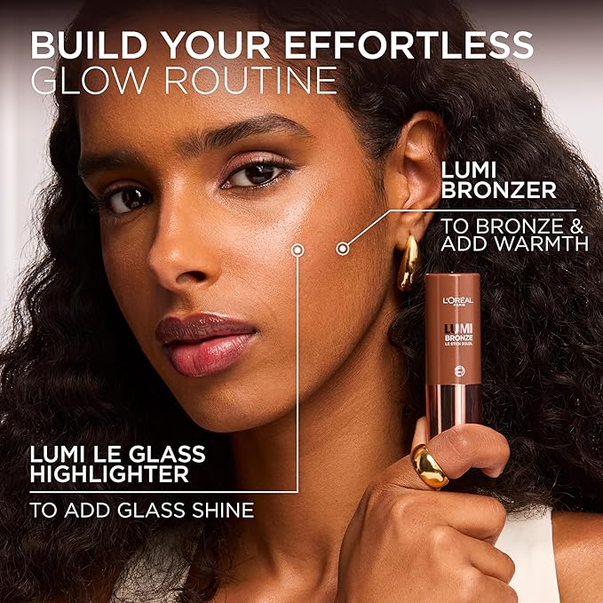 L'Oreal Paris Lumi Bronze Le Stick Soleil Bronzer Stick, Cream-To-Powder Bronzer For A Sunkissed Face Makeup Glow, 140 Bronze De Soleil
