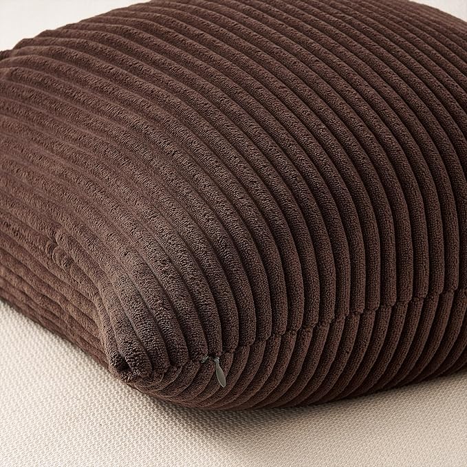 Topfinel Gold Brown Gradient Fall Pillow Case Rustic Throw Pillow Covers 22x22 Inch Set of 4 Soft Farmhouse Corduroy Striped Decorative Cushion Cover for Sofa Couch Living Room Bedroom