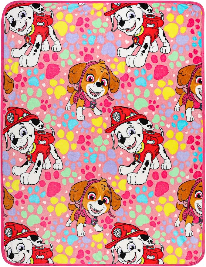 Franco Kids Bedding Super Soft Plush Throw Blanket, 46 in x 60 in, Paw Patrol Girls