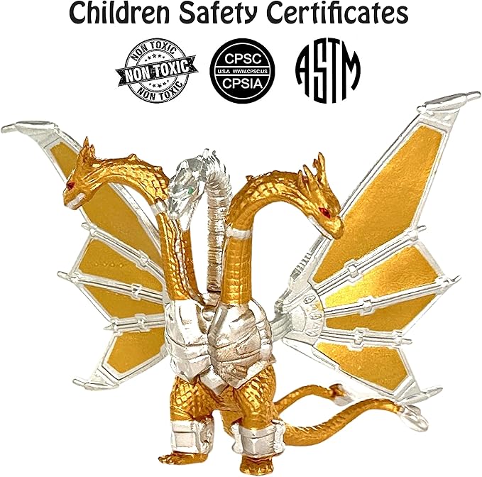 TwCare Exclusive Set of 6 Godzilla vs Kong Toys Movable Joint Action Figures, King of The Monster Dinosaur Ghidorah Skull Crawler Mecha Mechagodzilla Cake Toppers Pack