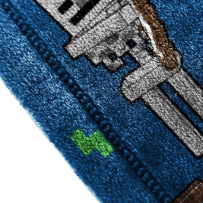 Jay Franco Plush Throw Blanket – 46" x 60" Inches Kids Hero Soft & Cozy Fleece Throw for Bedroom & Couch Décor, Official Licensed Product, Multi - Minecraft