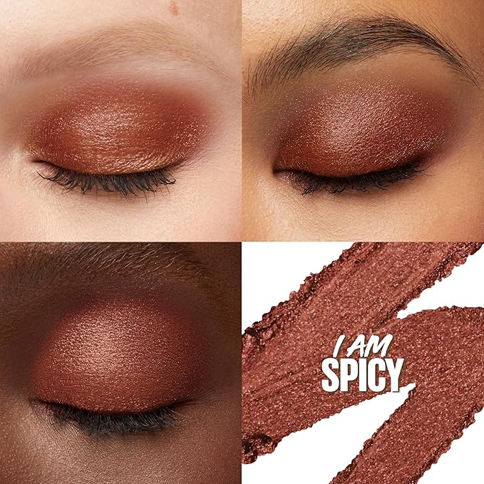 MAYBELLINE Color Tattoo Longwear Multi-Use 24HR Eye Shadow Stix, Rich, Long Lasting Eyeshadow, Eyeliner and Eye Primer Stick, I Am Spicy (Copper Rose Shimmer)