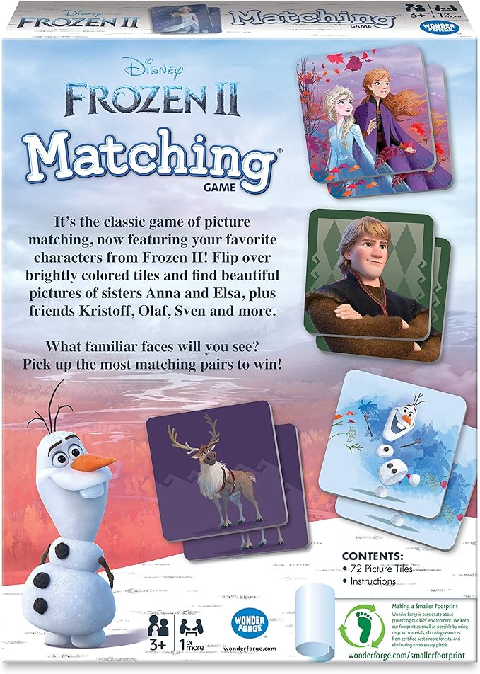 Wonder Forge Frozen 2 Memory Matching Game for Kids Ages 3-5 - Toddler Learning & Educational Toys Featuring Anna, Elsa, and Olaf - Fun Disney Toys