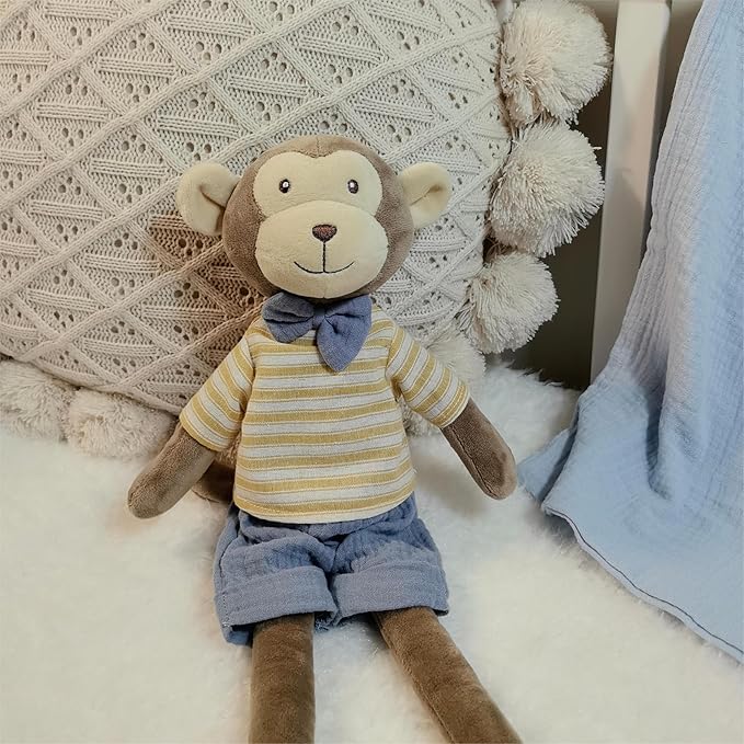 Monkey Stuffed Animals,15.7" Boy Monkey Plush with T-Shirt and Pants,Cute Stuffed Animal for Girls As Birthday, Easter,Christmas,Valentine's Day Gift