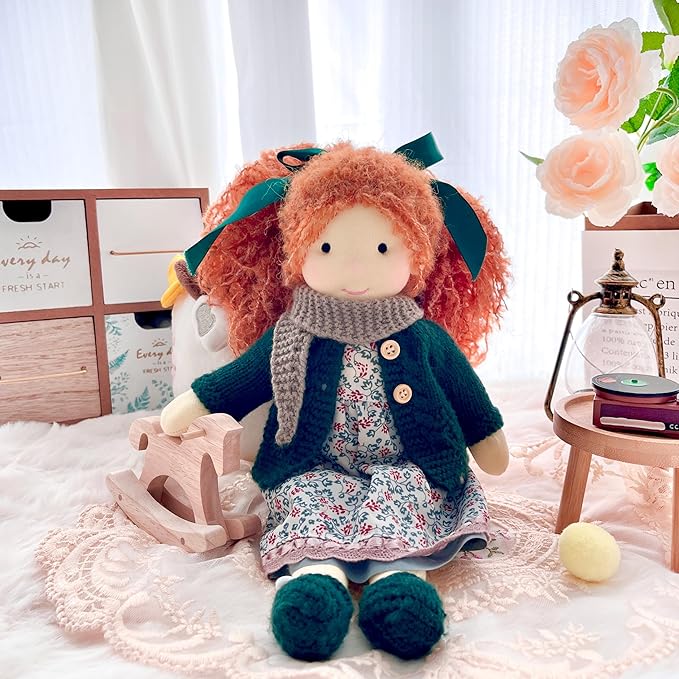 Handmade Waldorf Doll- Diana 12", Soft Girl Rag Doll with Cute Stuffed Plush, Ideal First Doll for Babies & Toddlers
