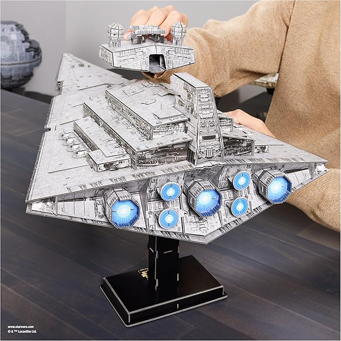 4D Build, Star Wars Deluxe Imperial Star Destroyer 3D Model Kit, Fantasy Collectible, Adult Puzzle, for Ages 12 & Up
