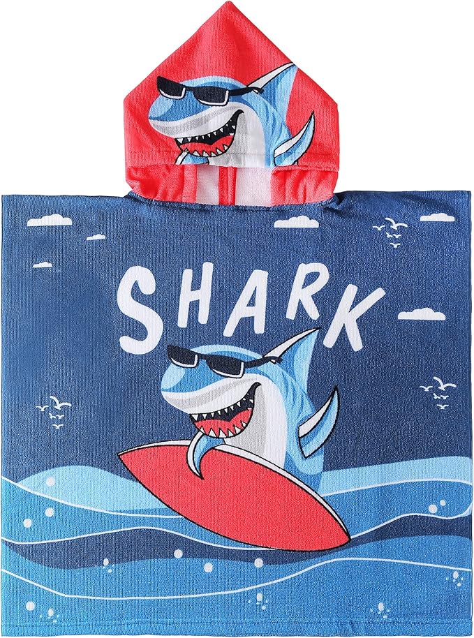 NovForth Bath Towel for Toddler Boys, Pool Hooded Towel for Kids, Hooded Beach Towel Poncho for Bath/Pool/Beach Swim Cover