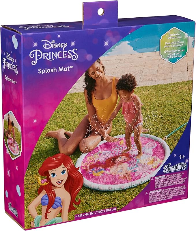 SwimWays The Little Mermaid Splash Mat, Kids Splash Pad, Outdoor Toys, Disney Party Supplies and Water Toys for Kids Ages 1 & Up