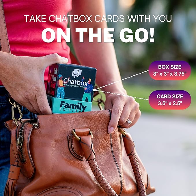 Chatbox 200 Conversation Starter Cards – Family Games for Kids and Adults – Fun Travel Games – Party Card Game – Conversation Cards – Couples Card Game for Game Night