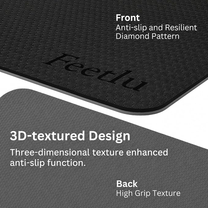 Extra Thick Yoga Mat with Carry Strap, 10mm Non-Slip Exercise Mat, 72 x 24 Inch Cushioned Workout Mat for Yoga, Pilates, Stretching & Floor Exercises