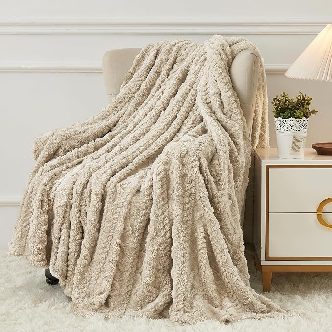 Aganear Throw Blanket - Cozy Soft Lightweight Fuzzy Throw Blanket for Women Portable Throw Blankets for Couch, Warm Present for Birthday, Christmas, Halloween, Housewarming(50"x60", Khaki) | Lightweight Fuzzy Throw,Warm Gift for Women,Christmas,Housewa...