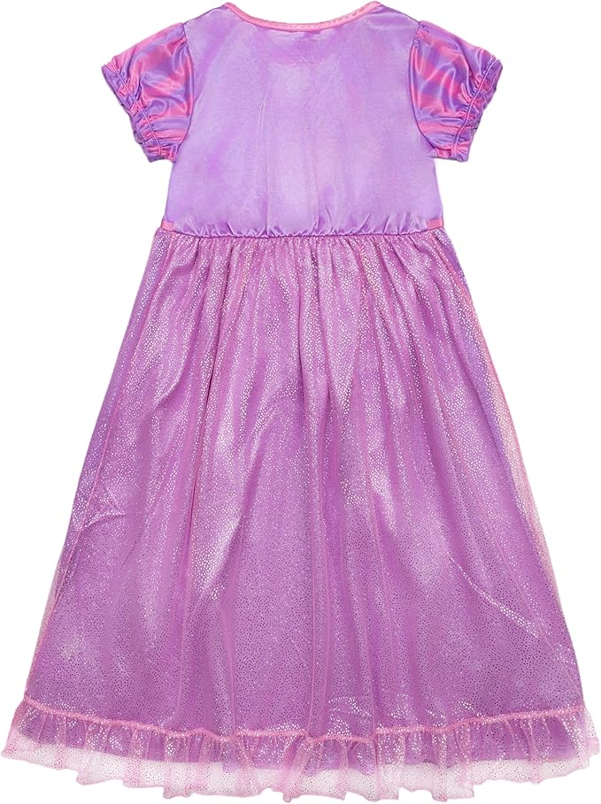 Disney Girls' Princess Dress Nightgown, Fantasy Gown, Soft & Cute Pajamas for Kids
