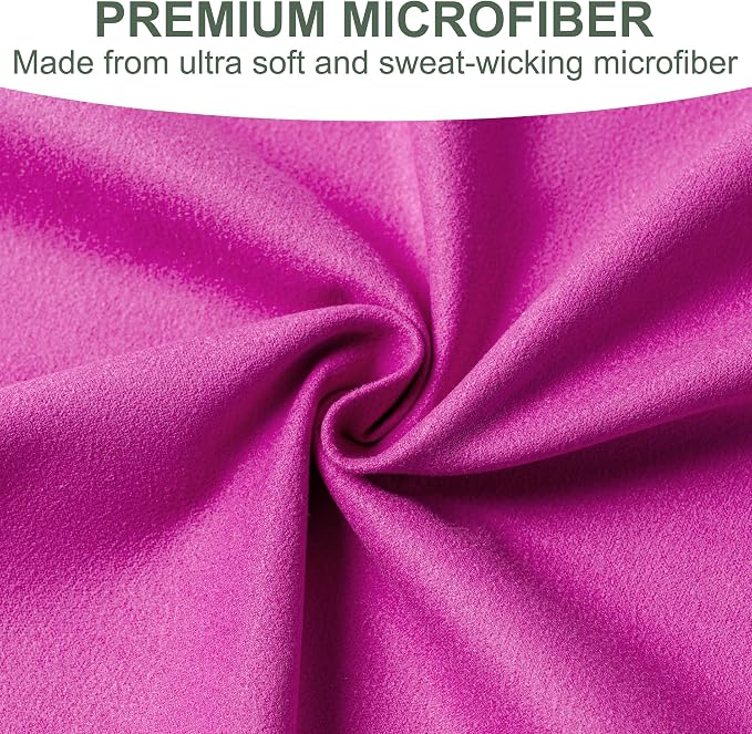 Aegero Camping Towel,2 Pack Microfiber Travel Sports Towel,Quick Dry-Super Absorbent-Ultra Compact-Ultra Soft- Lightweight.Suitable for Gym,Yoga,Trip,Beach, Shower, Backpacking,Pool(Purple)