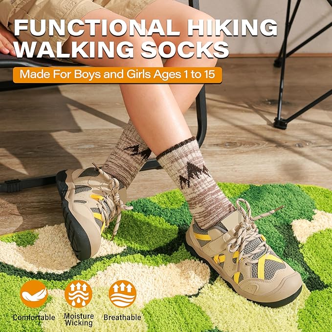 ANTSANG Kids Toddlers Boys Girls Merino Wool Hiking Athletic Thermal Warm Winter Socks