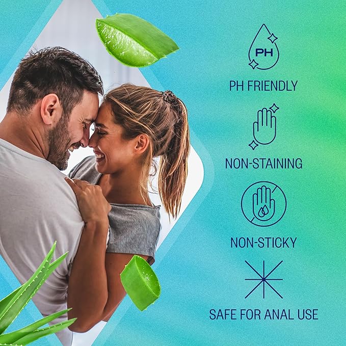 K-Y Natural Feeling with Aloe, Water Based Lube for Sex, Sex Toy & Anal Lube, Non-Sticky Personal Lubricant, Condom-Friendly, pH-Friendly, Travel Size Lubricant, 2.5 Fl Oz