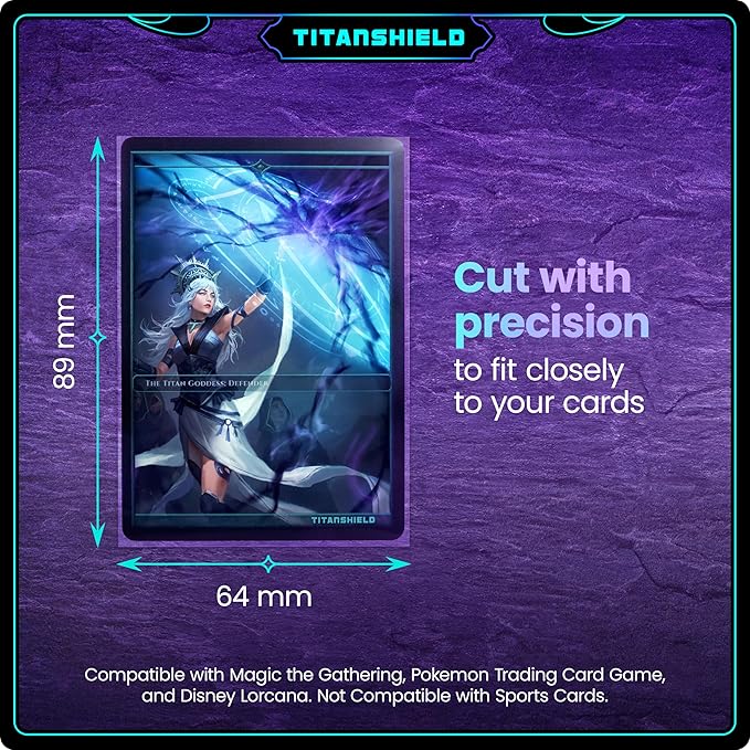 TitanShield 200 Premium 60-Microns Ultra Clear Standard Size Perfect Exact Fit Inner Card Sleeves. Perfect for Double-sleeving and Compatible with Pokémon Cards MTG Magic The Gathering Lorcana