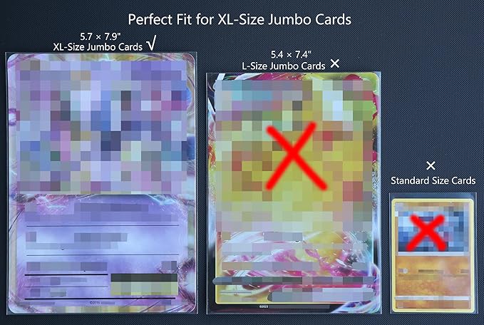 Jumbo Card Sleeves Size XL:5.7 x 7.9 Inch - Card Sleeves for Oversized TCG Trading Cards (50pcs)