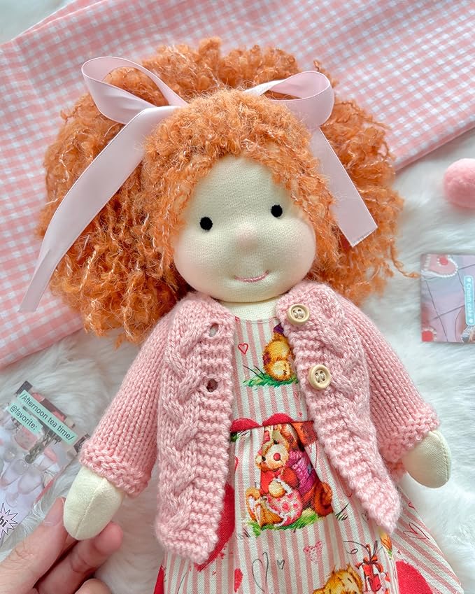 Waldorf Handmade Rag Doll - Personalized Collectors Plush for Kids Birthday Present With Beautiful Box-Autumn 12"