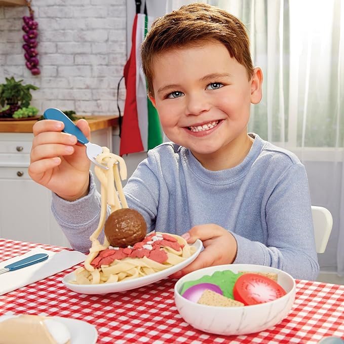 Little Tikes Creative Chefs Italian Restaurant Kit with 33 Accessories, Pretend Play Cooking Set, for Boys, Girls Ages 3+