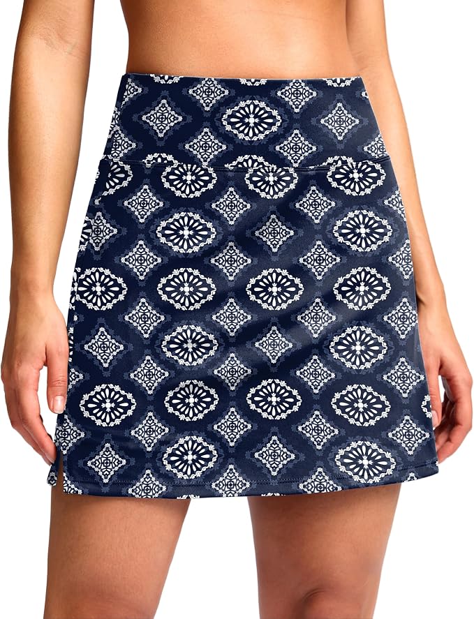 16" Skorts with 2 Pockets | Side Slits, High Waisted, A Line, Casual, Pickleball, Athletic, Golf, Tennis Skirt, for Women