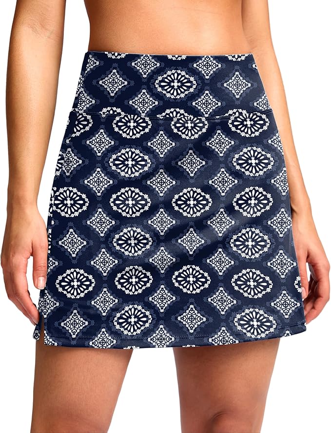 16" Skorts with 2 Pockets | Side Slits, High Waisted, A Line, Casual, Pickleball, Athletic, Golf, Tennis Skirt, for Women