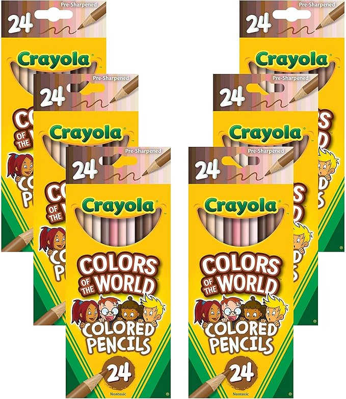 Crayola Colors of the World Bulk Colored Pencil Set - 6 Packs (24ct), Skin Tone Kids Colored Pencils for Kids, Bulk Teacher Classroom Must Haves