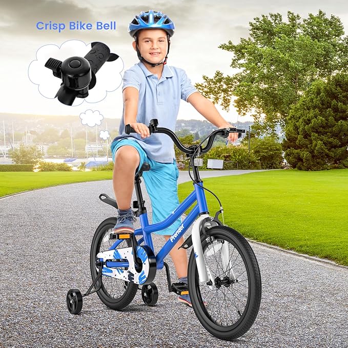 BABY JOY Kids Bike, 12 14 16 18 20 Inch Children Bikes for Boys Girls Teens 3-8 8+ Years w/Training Wheels or Kickstand, Handbrake, Coaster Brake & Removable Basket, Kids Bicycle of Multiple Colors