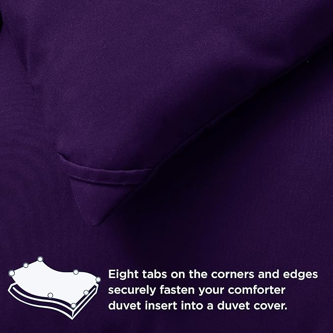 Bedsure Comforter Duvet Insert - Quilted Comforters Twin XL Size, All Season Duvet, GentleSoft Down Alternative Bedding Blanket, with 8 Tabs, Gifts for Women/Men, Purple, Twin XL 92 x 68 Inches