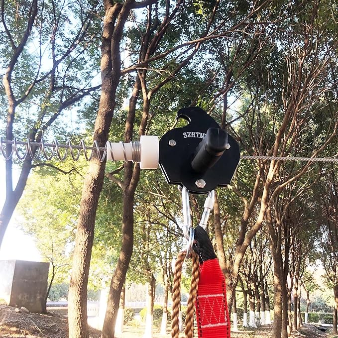 Zipline Spring Braking, Heavy Duty Stainless Steel Zipline Brake Stopper 500LB, Zip Line Accessories Braking System Stop Universal Fit for 3/16 1/4 5/16 3/8 Inch Cable