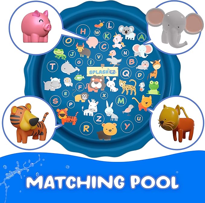 SplashEZ Mold Free Animals Bath Toys, No Hole Bath Toys for Toddlers, Bathtub 14 Animals Set for Kids, No Mold Floating Water Animals Set for Pool, BPA-Free Safe Fun, Infant Babies Ages 1 3 6 12 18 Mo