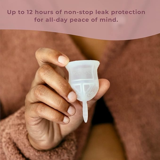 VOXAPOD Menstrual Cup Large Size with Case - #1 Active Cup - Wear for 12 Hours - Most Comfortable, Easy Removal, Leak-Proof - Reusable Period Cup Medical-Grade Silicone - Heavy Flow