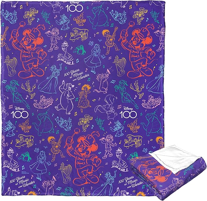 Northwest Disney 100 Silk Touch Throw Blanket, 50" x 60", Make Mine Music
