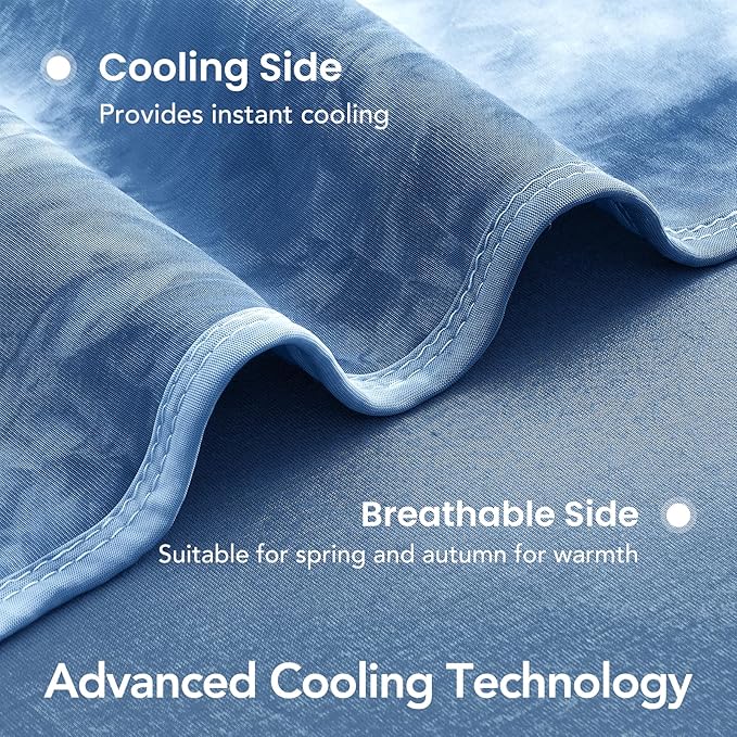 Cooling Blanket Queen Size 90"x90" for Hot Sleepers | Cold Summer Soft Blanket for Bed Couch and Travel Absorbs Heat Q-Max>0.35 Cool Lightweight Throw for Night Sweats Menopause