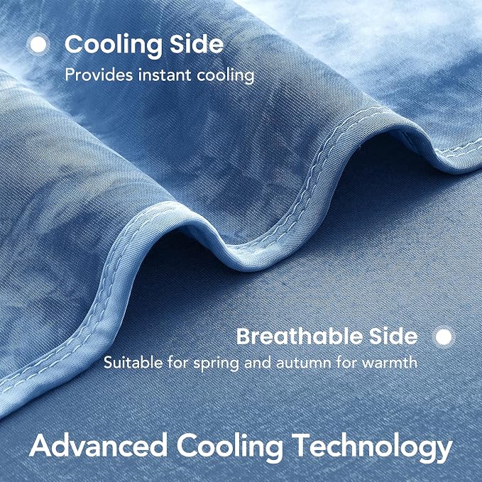 Cooling Blanket Throw 50"x70" for Hot Sleepers | Cold Summer Soft Blanket for Bed Couch and Travel Absorbs Heat Q-Max>0.35 Cool Lightweight Throw for Night Sweats Menopause