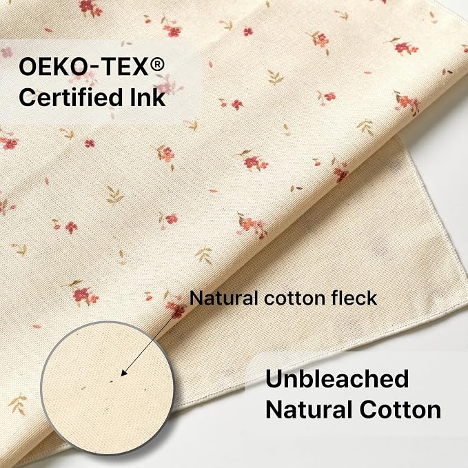 Korean Sochang Cotton Muslin Kitchen Towels, Set of 2 (Peony) | Made with Korea's traditional Sochang muslin, softens & tightens with each wash, Oeko-Tex certified print, bleach-free