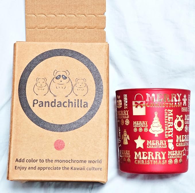 Pandachilla Handmade Cute Dessert Series Cream Flavor Soy Wax Candle Soft Smell 7.58ounces Burn time 40h (Vanilla Cheese Nuts)