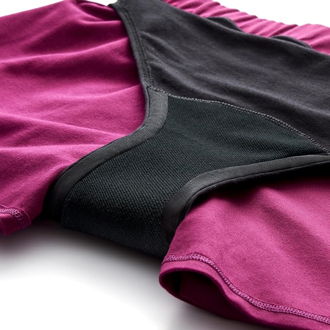 Thinx Ultra-Soft Period Underwear, Overnight Sleep-Shorts Leakproof, Holds Up to 12 Regular Tampons*, Period Underwear for Women, Reusable & Controls Odor, Plum, L