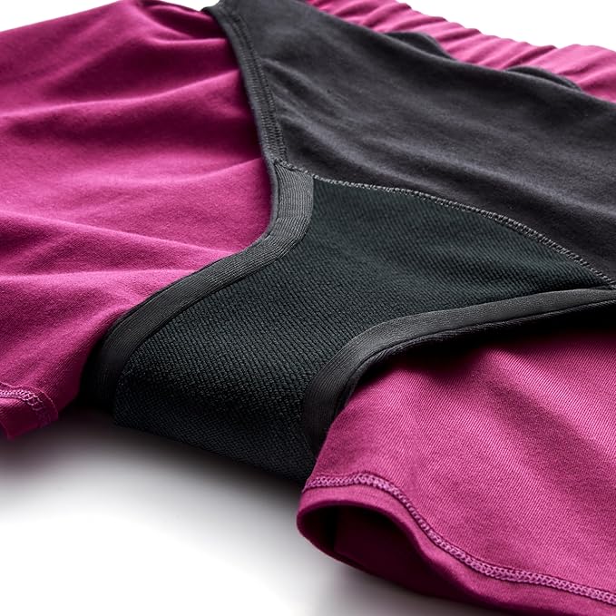 Thinx Ultra-Soft Period Underwear, Overnight Sleep-Shorts Leakproof, Holds Up to 12 Regular Tampons*, Period Underwear for Women, Reusable & Controls Odor, Plum, XL