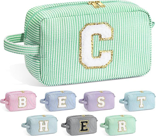 YOOLIFE Birthday Gifts for Mom, Mom Gifts from Daughter, Mother In Law Gifts, Mama Gift Idea, Personalized Gifts for Women, Initial Makeup Bag for Women C