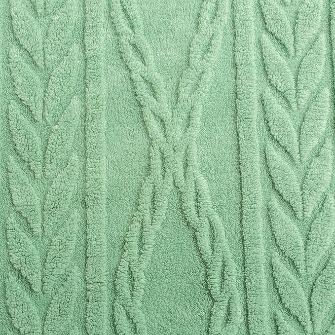YUSOKI Sherpa Fleece Queen Size Blanket, Sage Green, 90"x90" | 3D Stylish Design,320GSM, Non-Shedding, Lightweight for All Season Use, stays fluffy after repeated washes, Perfect Gifts