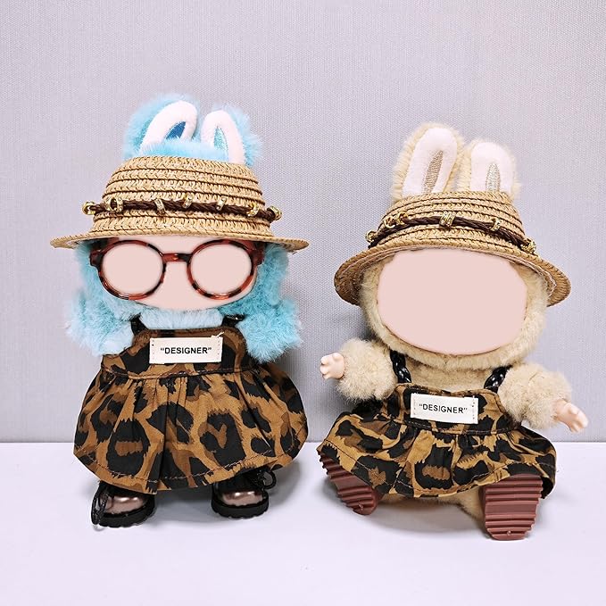 Clothes for Labubu, Handcrafted Set for 15cm/17cm Doll, Premium Doll Outfit with Accessories, 4 Piece Stylish Clothes for Labubu Accessories
