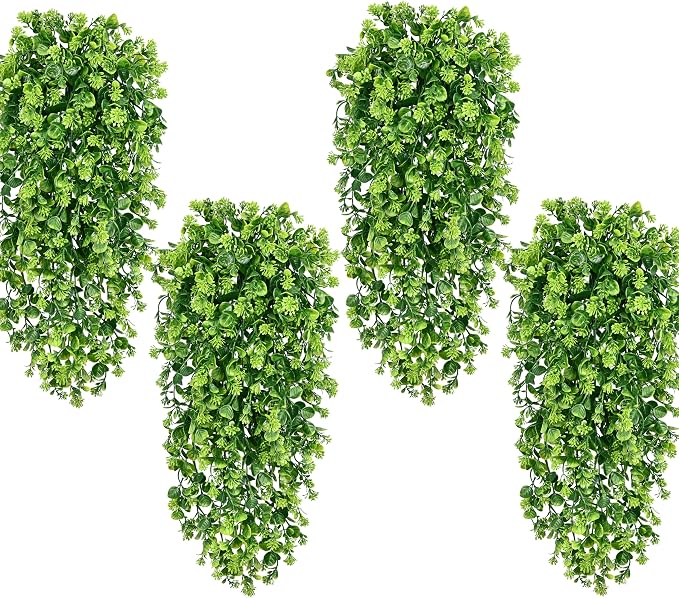 Waipfaru 4Pcs Fake Hanging Plants 3ft Fake Plants Vines Greenery | UV Resistant Faux Outdoor Plants Ivy Vines for Modern Boho Patio Outdoor Indoor Party Wall Porch Gazebo Aesthetic Decor