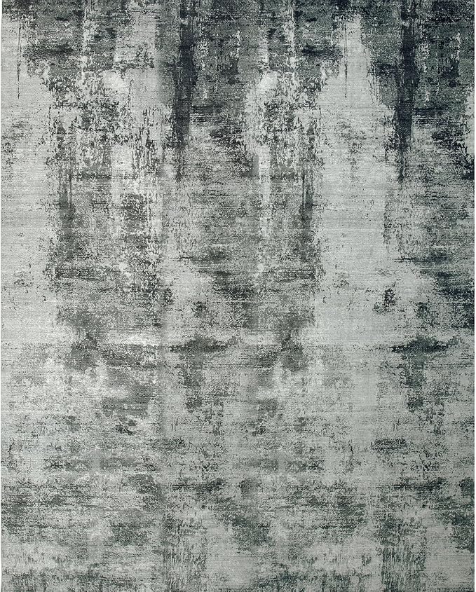 Washable Rugs 8x10 Area Rugs for Living Room,Bedroom,Dining Room-Neutral Modern Abstract Rugs with Non Slip Backing,Large Soft Carpet for High-Traffic Areas Nursery Home Office(Gray Black)
