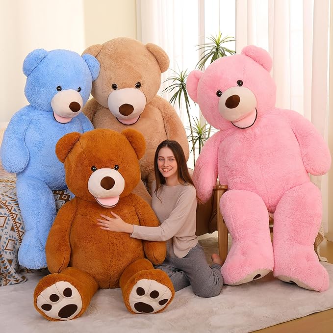 MorisMos Giant Teddy Bear Plush 5ft, Life Size Huge Pink Teddy Bears for Girlfriend, 5 Foot Large Big Stuffed Animal Gifts for Wife, Lover on Valentines, Anniversary, Birthday