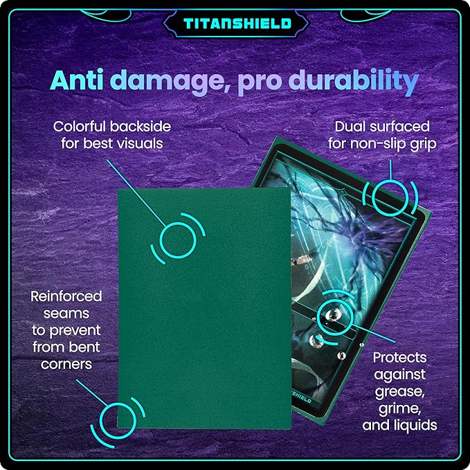 TitanShield Premium Card Sleeves | Compatible with Pokemon, One Piece, Lorcana, Flesh & Blood, & Magic The Gathering MTG | (150 Sleeves - Standard) (1, Green, Standard | 66x91mm)