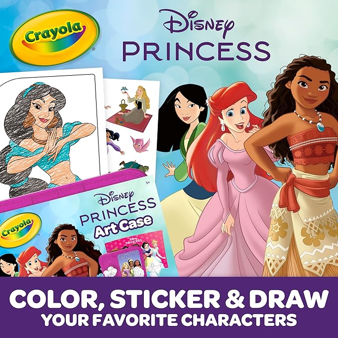 Crayola Disney Princess Art Case (75ct) Art Kit for Kids, Art Supplies, Coloring Set, Gift for Girls & Boys