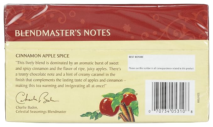 Celestial Seasonings Herbal Tea, Cinnamon Apple Spice, 20 Count