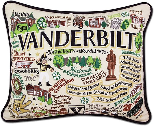 Catstudio Vanderbilt University Collegiate Embroidered Decorative Throw Pillow