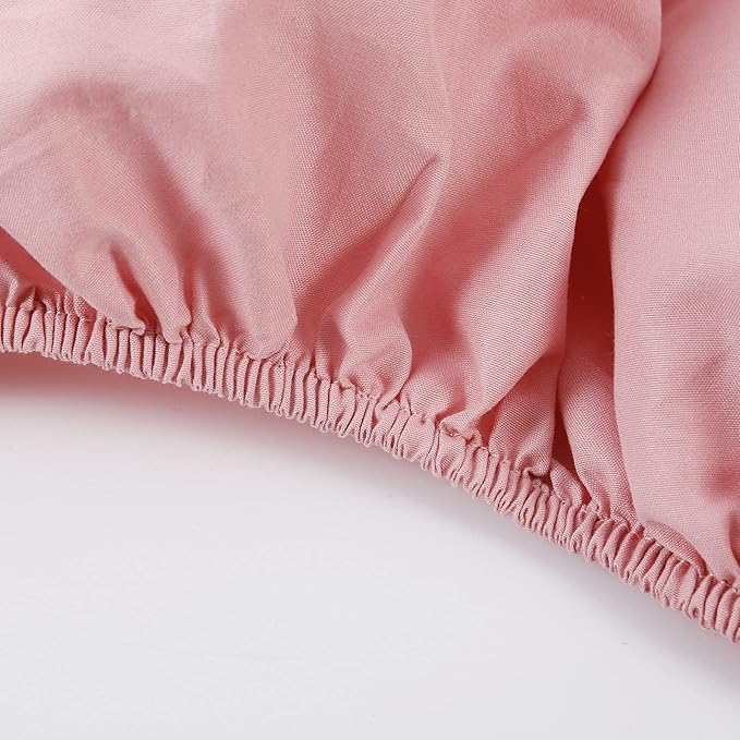 NHNHN Fitted Sheet-Deep Pockets-Soft Microfiber-Easy Care-Shrinkage and Fade Resistant-Fitted Sheets King Size for Girl Woman Teens Kids-Only 1 Fitted Sheet (King, Blush)